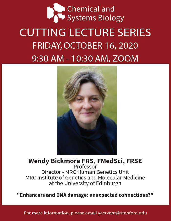 The Department of Chemical and Systems Biology Presents: Cutting Lecture Series, Wendy Bickmore