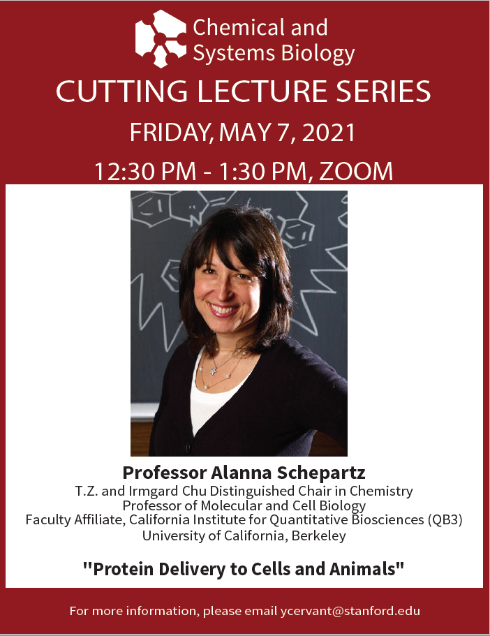 The Department of Chemical and Systems Biology Presents: Cutting Lecture Series, Professor Alanna Schepartz