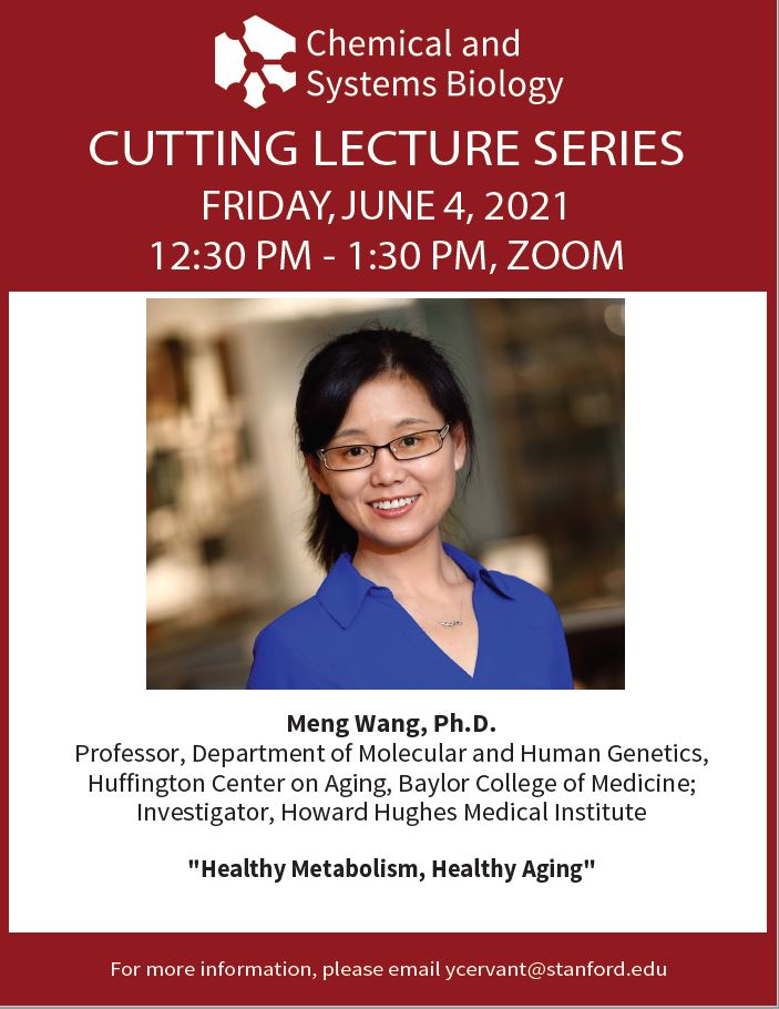 The Department of Chemical and Systems Biology Presents: Cutting Lecture Series, Meng Wang, PhD