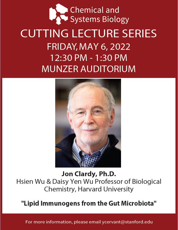 The Department of Chemical and Systems Biology Presents Cutting Lecture Series: Jon Clardy, Ph.D.