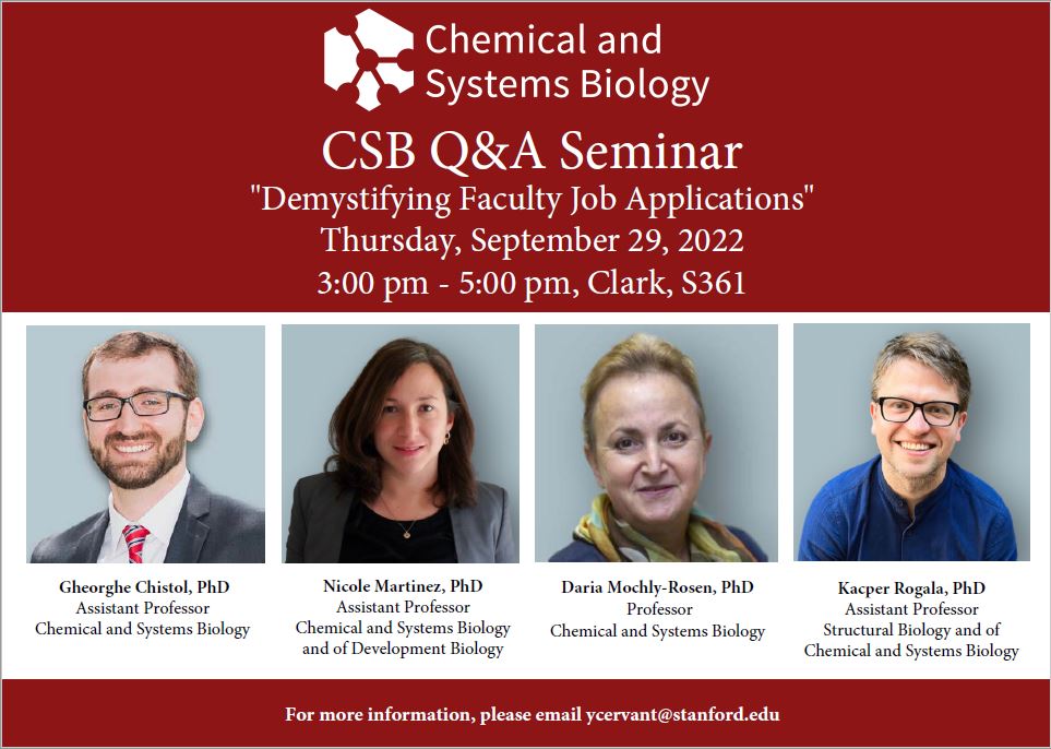 CSB Q&A Seminar: “Demystifying Faculty Job Applications”