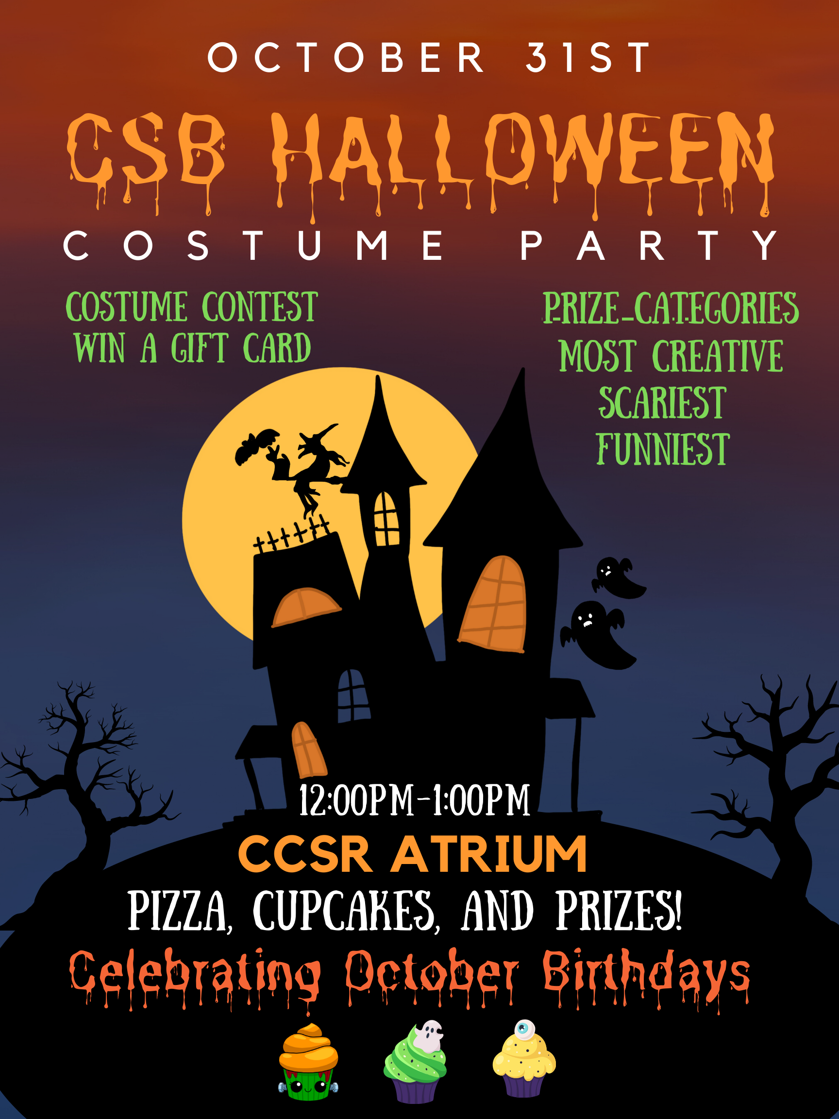 JOIN US! CSB Halloween Costume Lunch Party and Celebrating October Birthdays!
