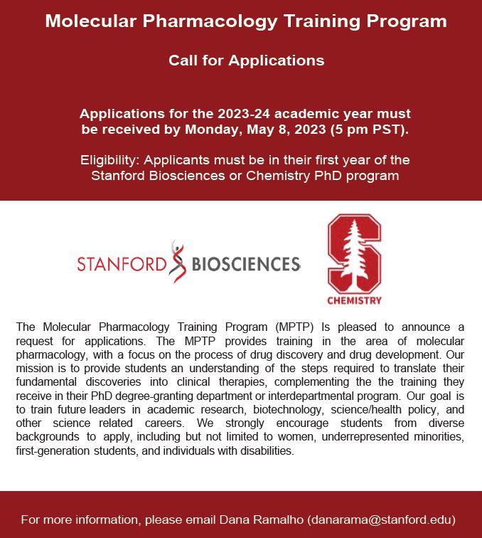 Molecular Pharmacology Training Program Deadline Extended to Monday May 8th, 5pm!