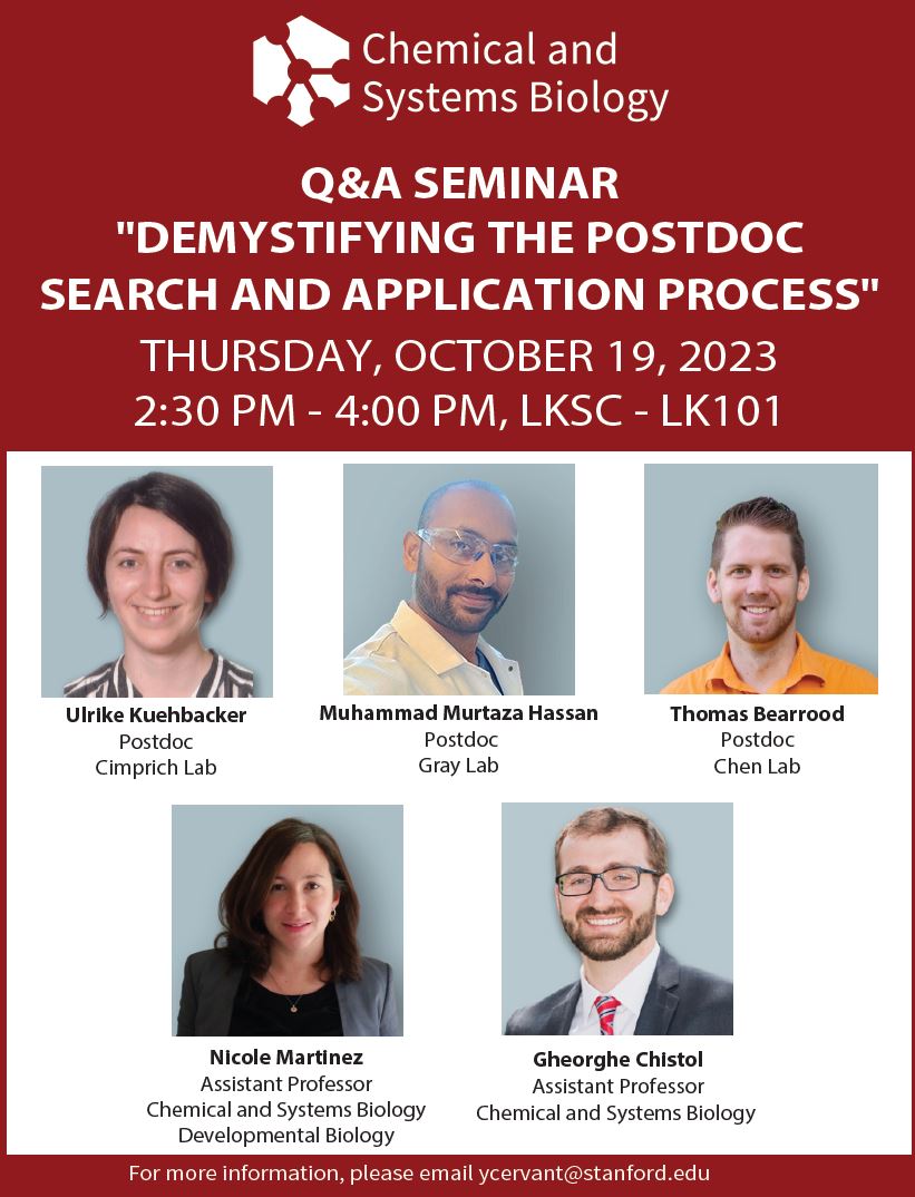 CSB Q&A Seminar: “Demystifying the Postdoc Search and Application Process”