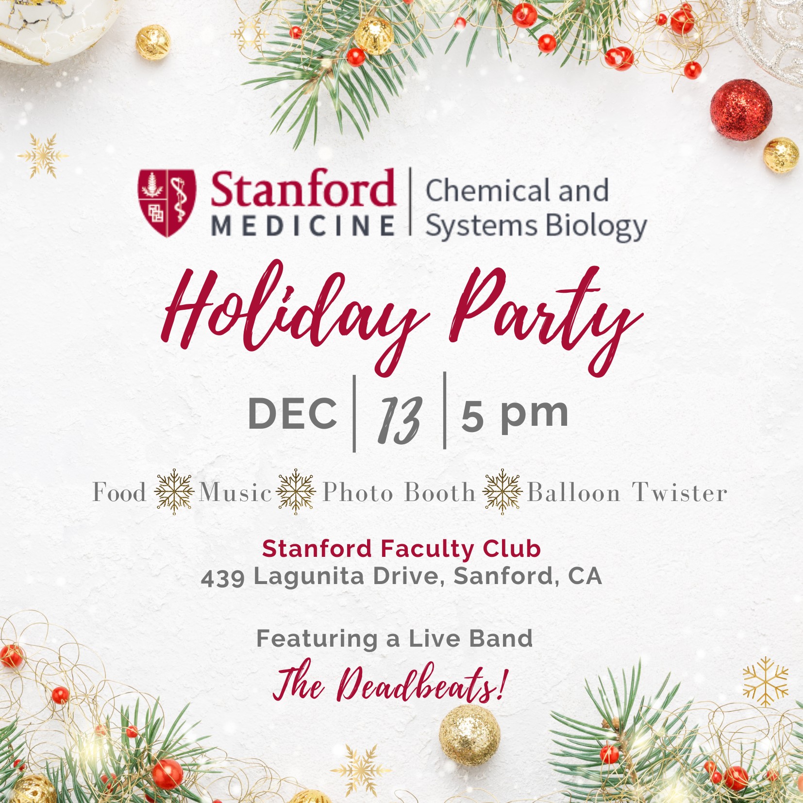 CSB Annual Holiday Party – Wednesday, December 13, 2023