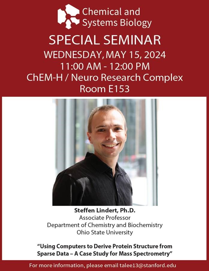 CSB Special Seminar: Steffen Lindert, Ph.D., May 15, 2024