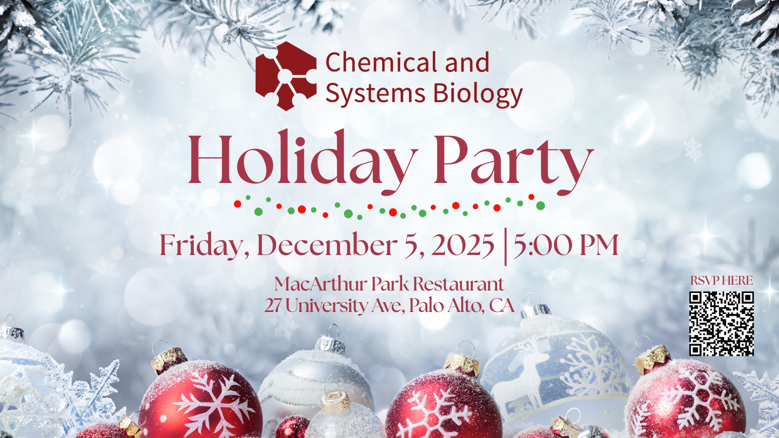 JOIN US! CSB Holiday Party, Friday, December 5, 2025!